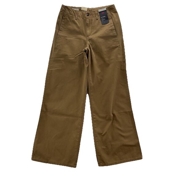 Levi's Premium XL Chinos Pants Women's 24 Beige Mid Rise Loose Wide Leg Flared - Picture 1 of 13